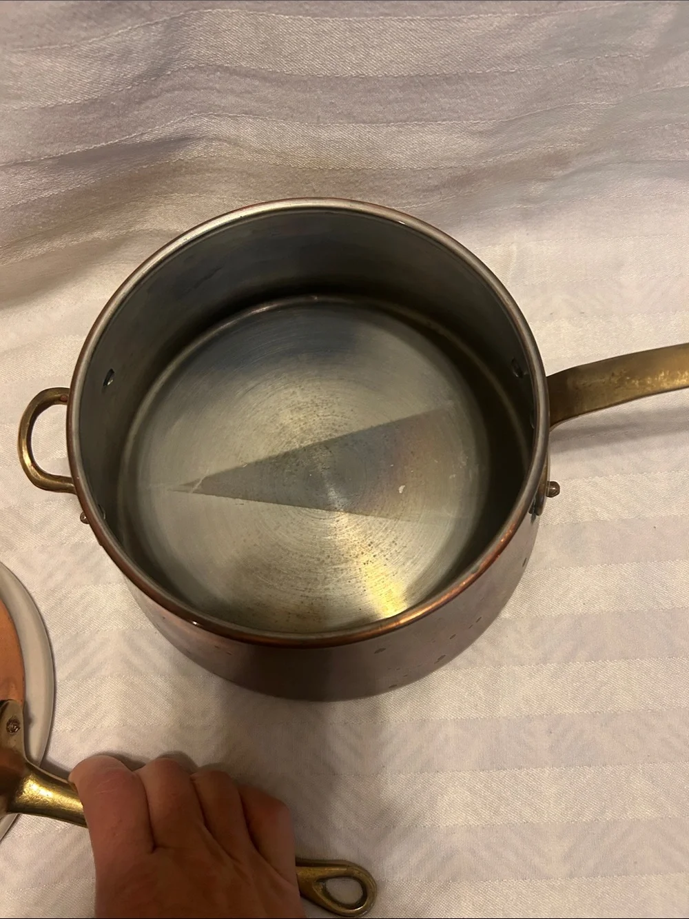 Copper Double Boiler Saucepan with Lid - made in Portugal
